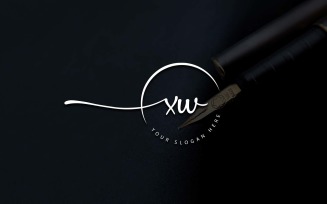 Calligraphy Studio Style XW Letter Logo Design