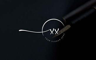 Calligraphy Studio Style XX Letter Logo Design