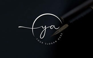 Calligraphy Studio Style YA Letter Logo Design