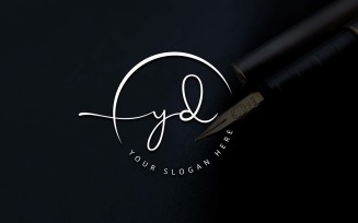 Calligraphy Studio Style YD Letter Logo Design