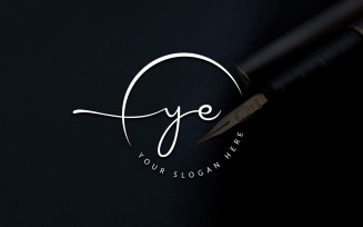Calligraphy Studio Style YE Letter Logo Design