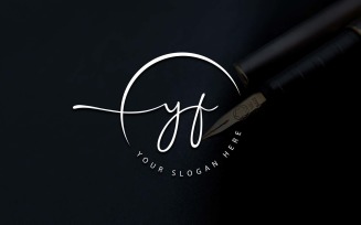 Calligraphy Studio Style YF Letter Logo Design
