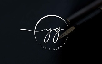 Calligraphy Studio Style YG Letter Logo Design