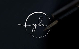 Calligraphy Studio Style YH Letter Logo Design