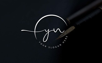 Calligraphy Studio Style YN Letter Logo Design