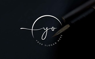 Calligraphy Studio Style YO Letter Logo Design