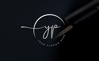 Calligraphy Studio Style YP Letter Logo Design