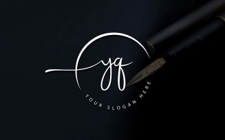 Calligraphy Studio Style YQ Letter Logo Design