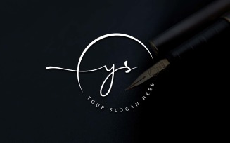 Calligraphy Studio Style YS Letter Logo Design