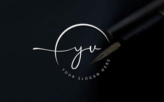 Calligraphy Studio Style YV Letter Logo Design