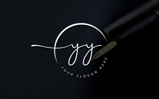 Calligraphy Studio Style YY Letter Logo Design