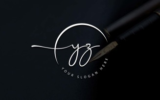 Calligraphy Studio Style YZ Letter Logo Design