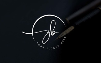 Calligraphy Studio Style ZB Letter Logo Design