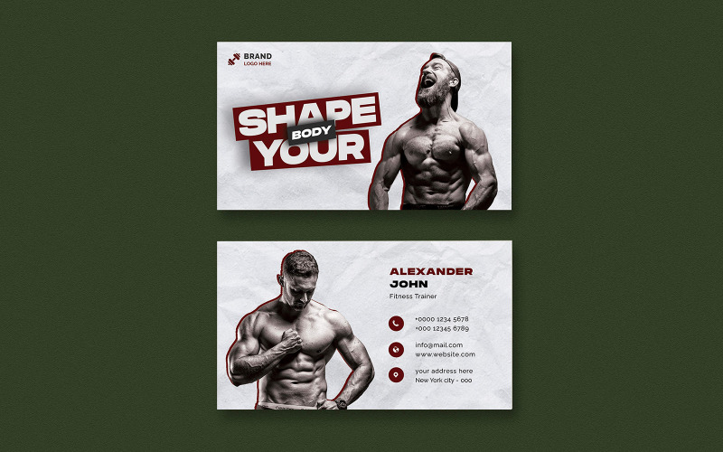Fitness Gym Business Card Design Template Corporate Identity