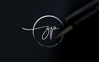 Calligraphy Studio Style ZP Letter Logo Design