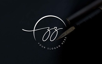 Calligraphy Studio Style ZZ Letter Logo Design