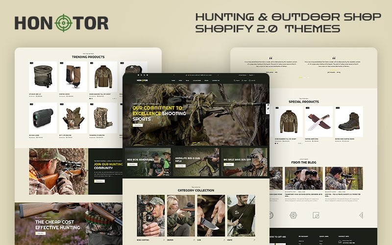 Hontor - Hunting & Outdoor Gun Store Multipurpose Shopify 2.0 Responsive Theme Shopify Theme