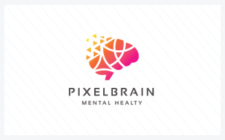Pixel Brain Pro Branding Logo