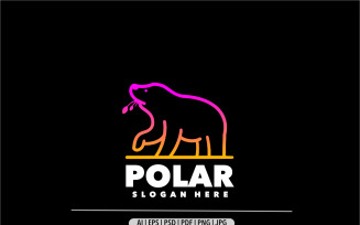 Polar bear line simple design logo