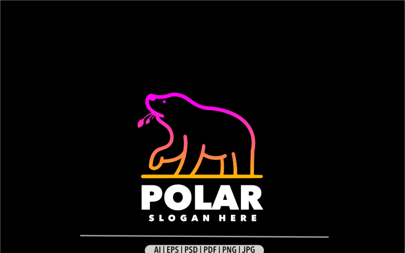 Polar bear line simple design logo Logo Template