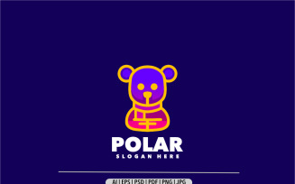 Polar bear red gradient logo