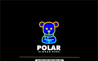 Polar simple line gradient logo deisgn