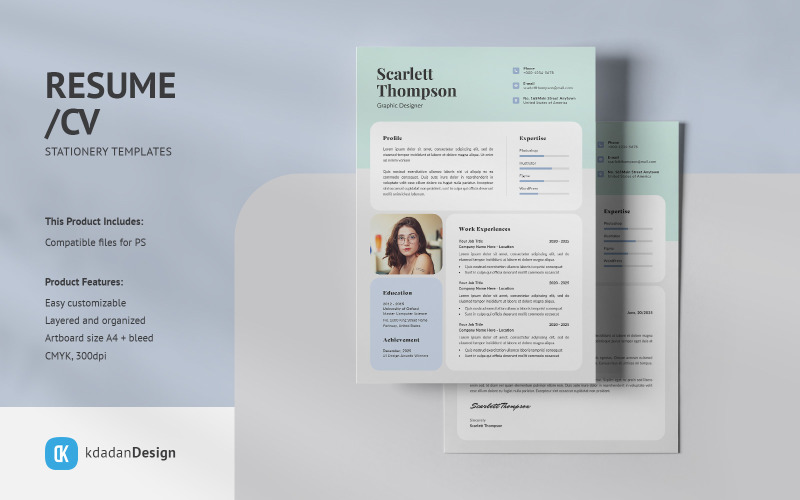 Resume/CV PSD Design Templates Vol 192 Resume Template