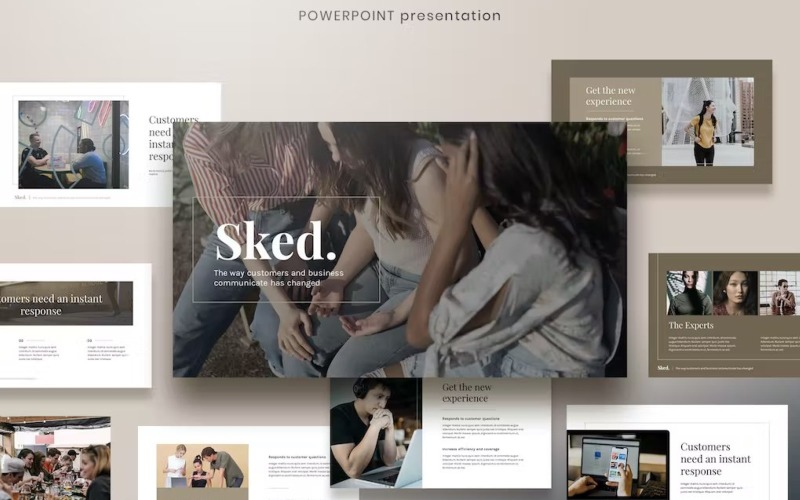 Sked - Elegant Digital Agency Powerpoint Template PowerPoint Template
