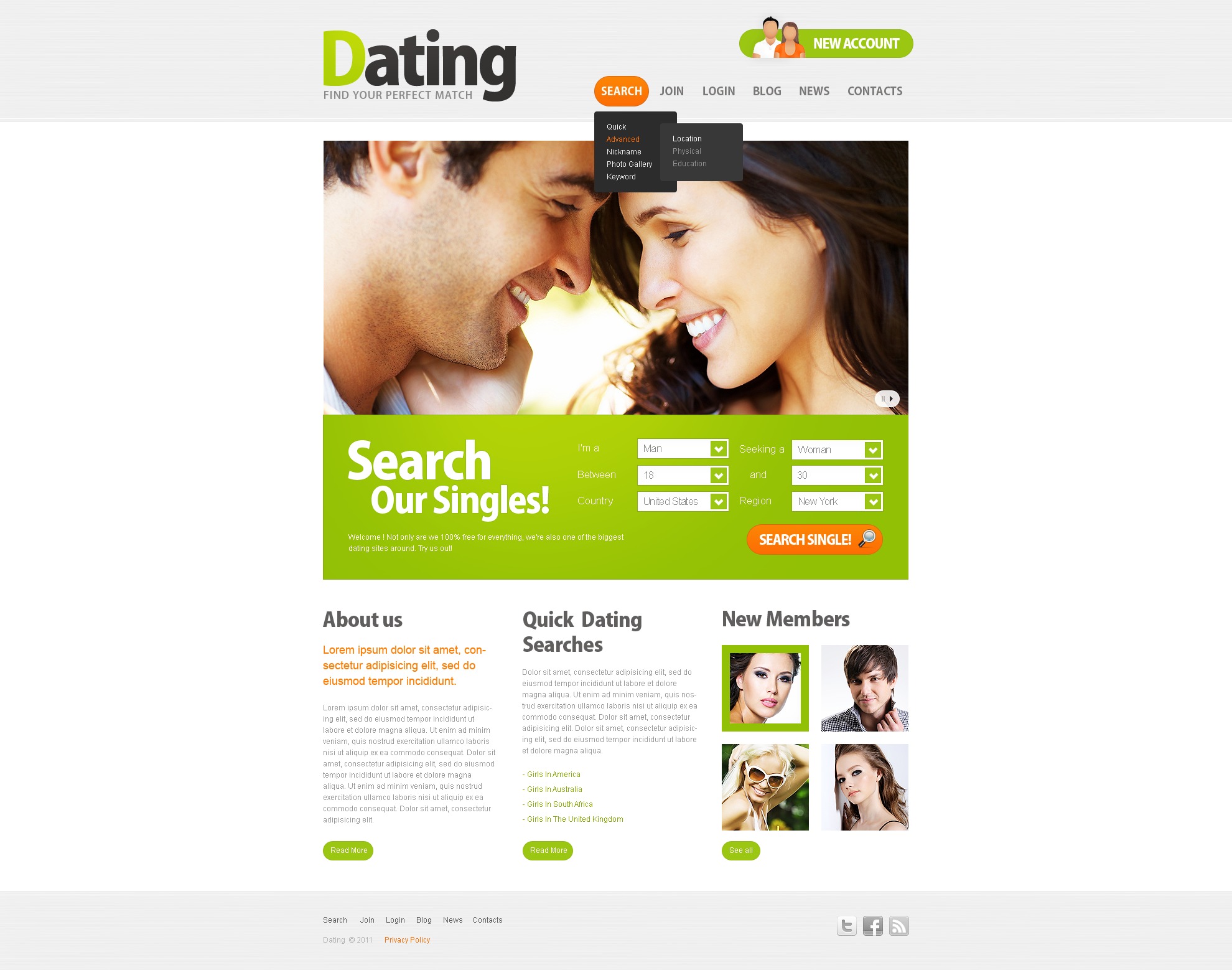 Free html templates for dating website