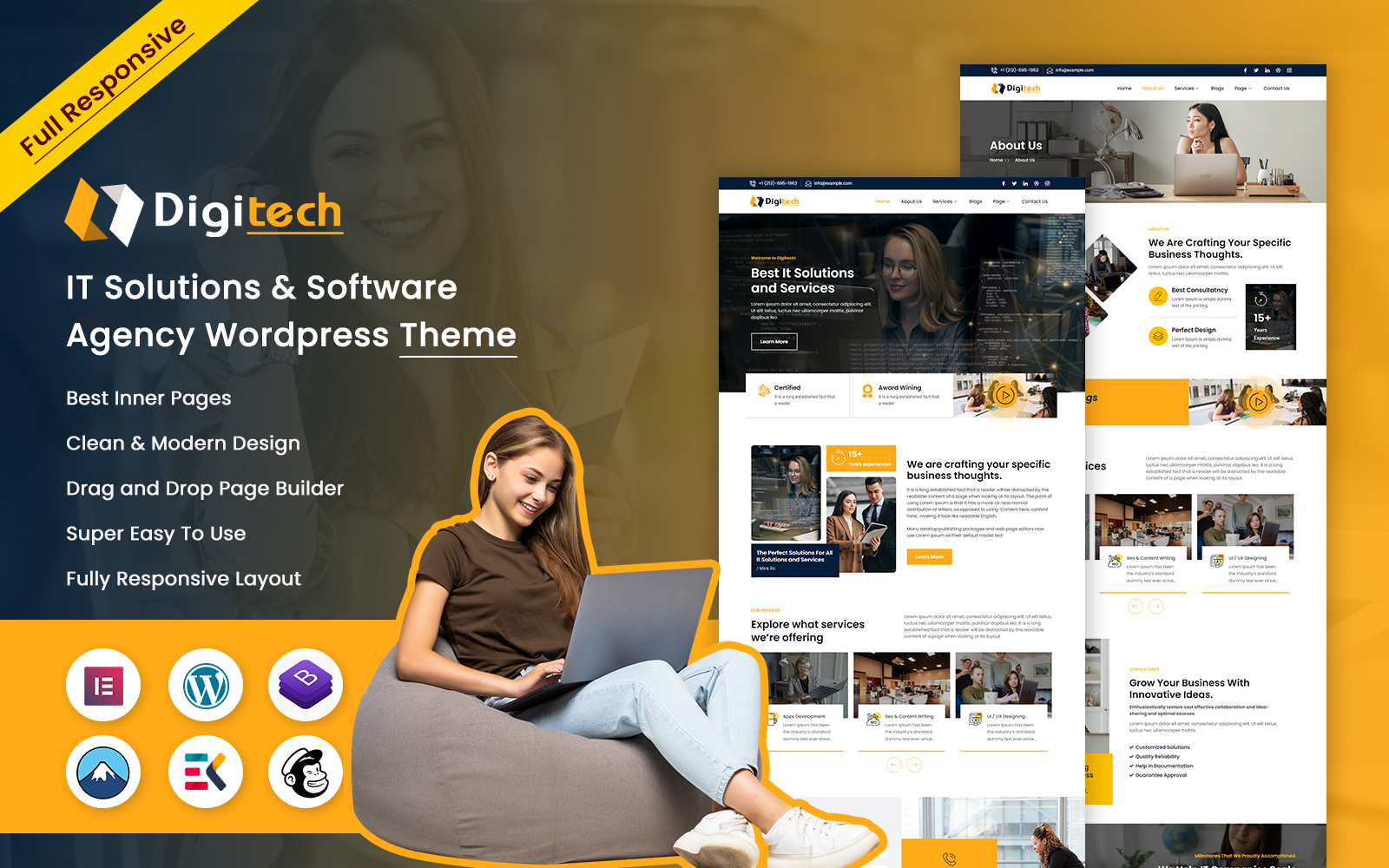 DigiTech - IT Solutions & Software Agency WordPress Theme