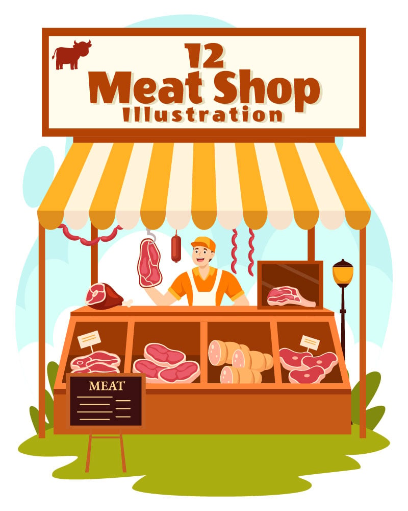 Template #361181 Shop Meat Webdesign Template - Logo template Preview