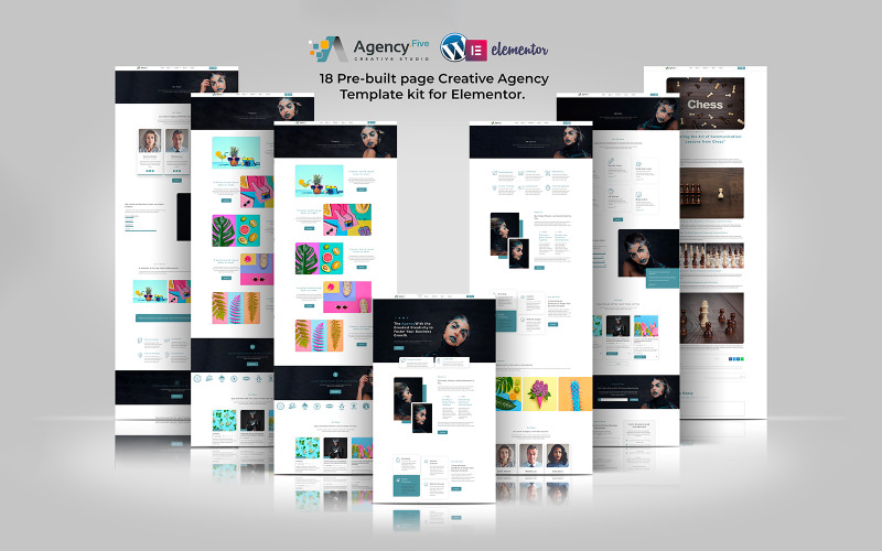 Agency Five - Premium Digital Agency Elementor Template kit Elementor Kit