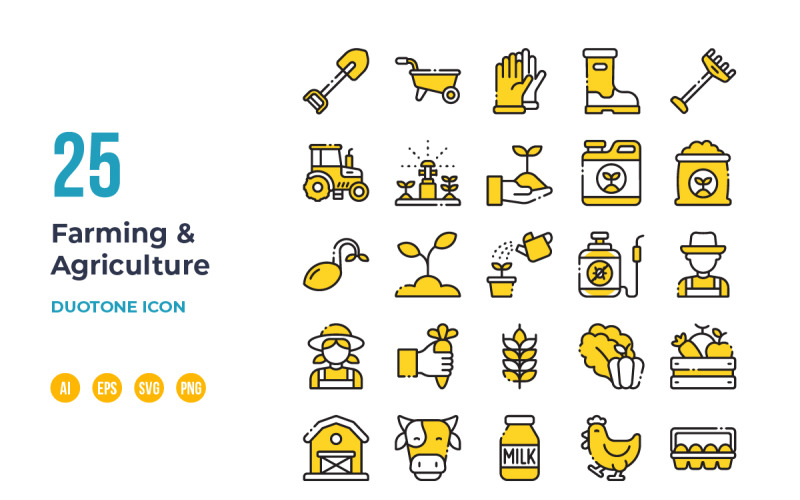 Farm and Agriculture Icon - Duotone Icon Set