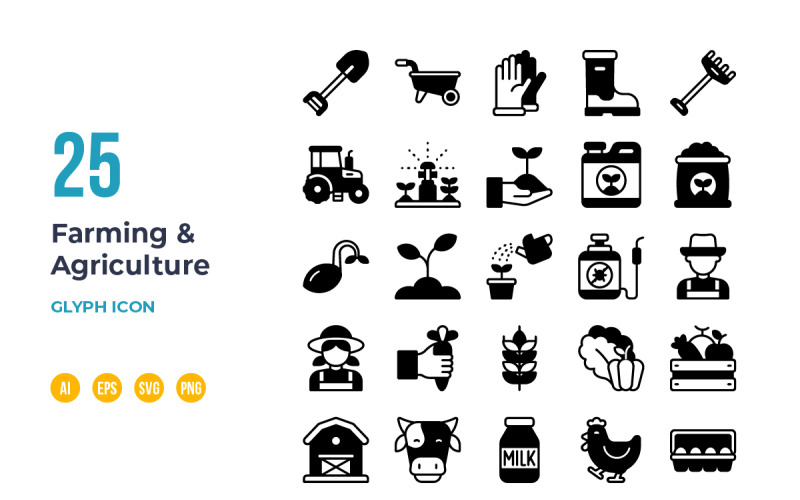 Farm and Agriculture Icon - Glyph Icon Set