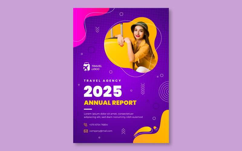 Gradient Texture Travel Agency Annual Report Social Media Template