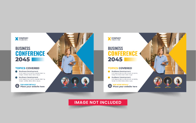 Horizontal Conference flyer or Horizontal flyer design layout Corporate Identity