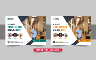 Horizontal Conference flyer or Horizontal flyer design template layout