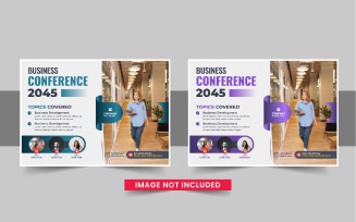Horizontal Conference flyer or Horizontal flyer design template