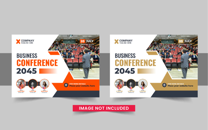 Horizontal Conference flyer or Horizontal flyer layout Corporate Identity
