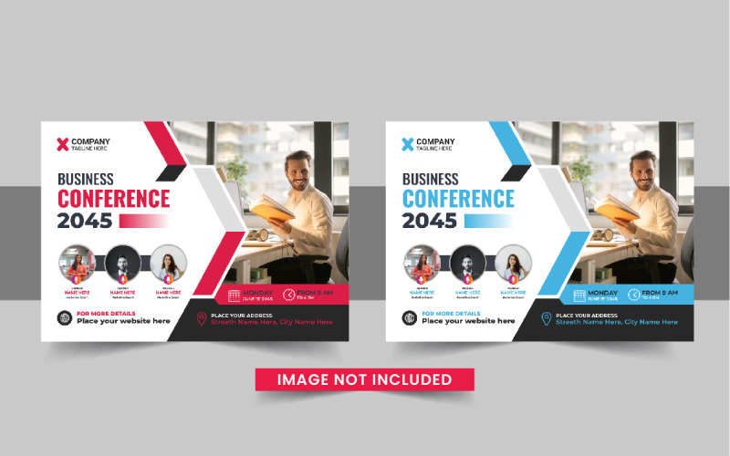 Horizontal Conference flyer or Horizontal flyer template design Corporate Identity