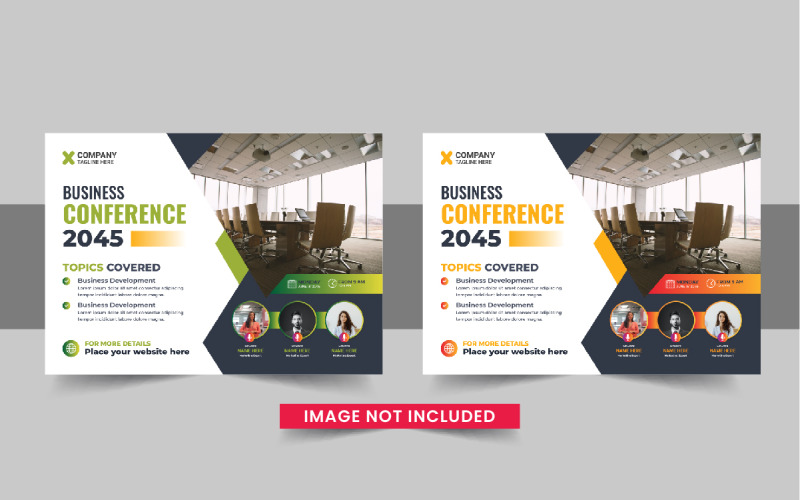Horizontal Conference flyer or Horizontal flyer template Corporate Identity