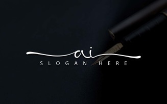 Calligraphy Studio Style AI Letter Logo Design - Brand Identity