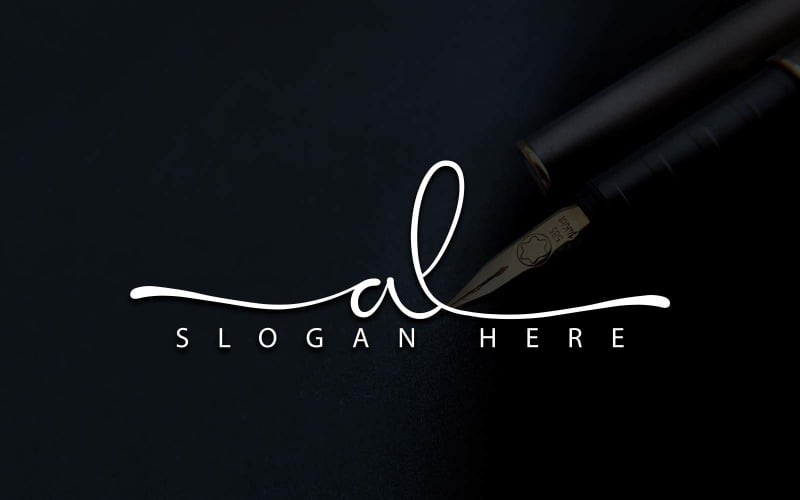 Calligraphy Studio Style AL Letter Logo Design - Brand Identity Logo Template