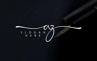 Calligraphy Studio Style AZ Letter Logo Design - Brand Identity