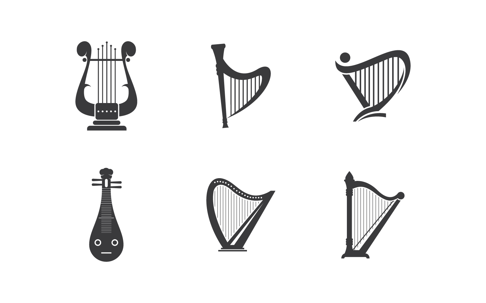 Harpa logotyp ikon vektor design