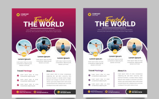 Travel flyer design template and travel agency flyer template design with contact and venue details