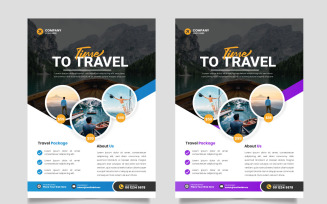 Travel flyer design template and travel agency flyer template design