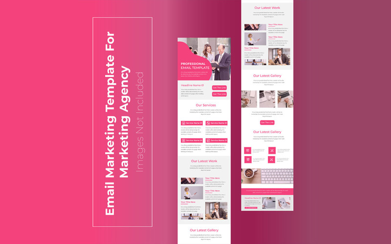 Responsive Email Marketing concept page or one page email Newsletter template Corporate Identity