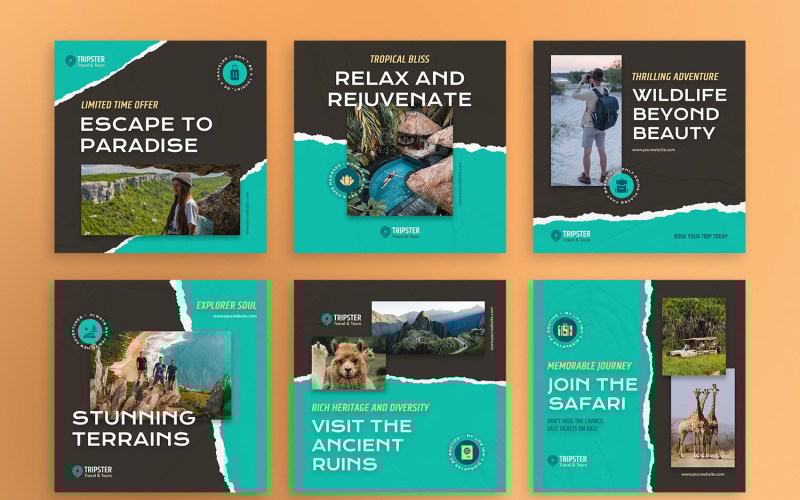 Travel Agency Banner Templates Social Media