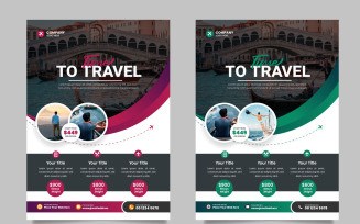 Travel flyer design template and travel agency flyer template design idea